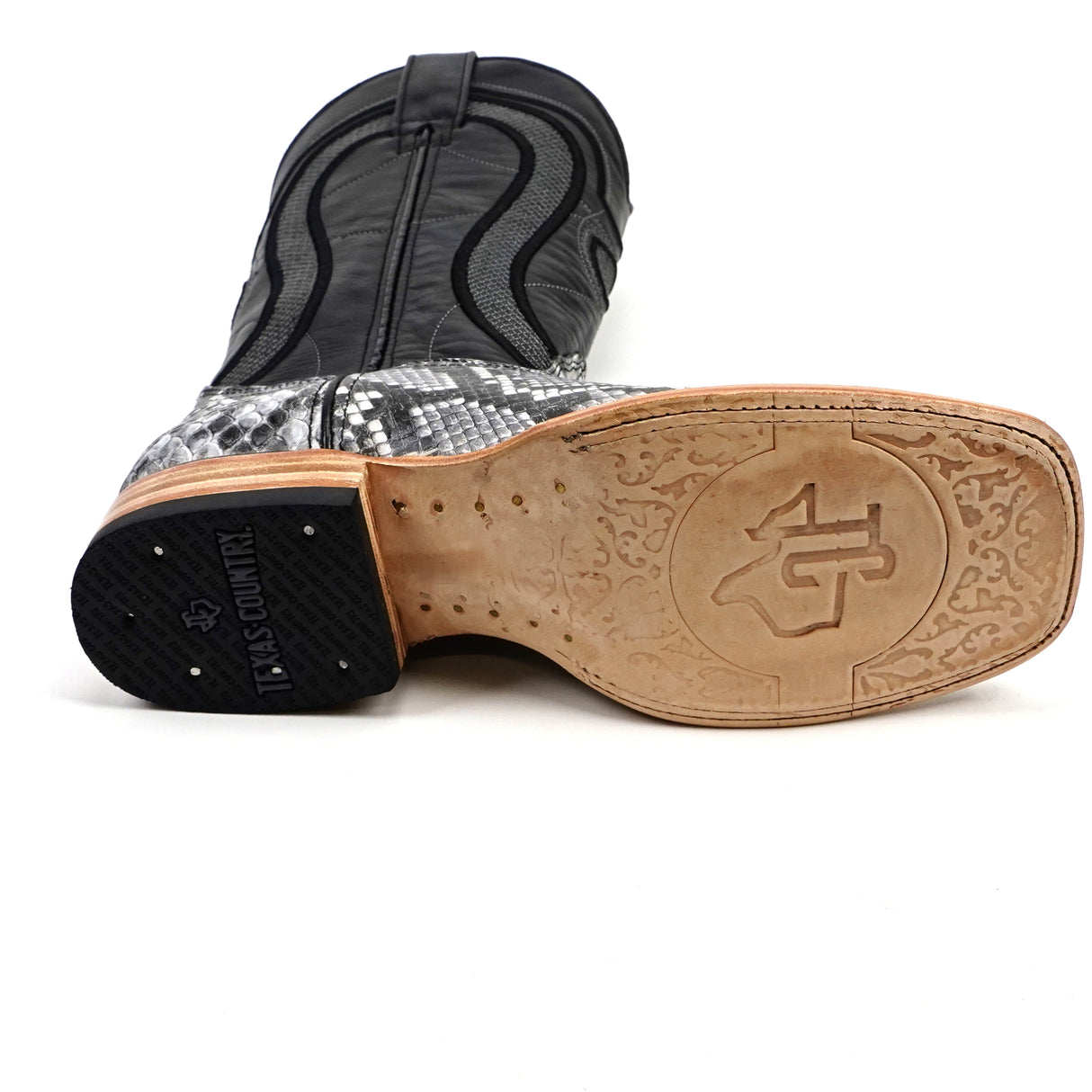 Python Natural - Embossed Leather - Square Toe (E913)