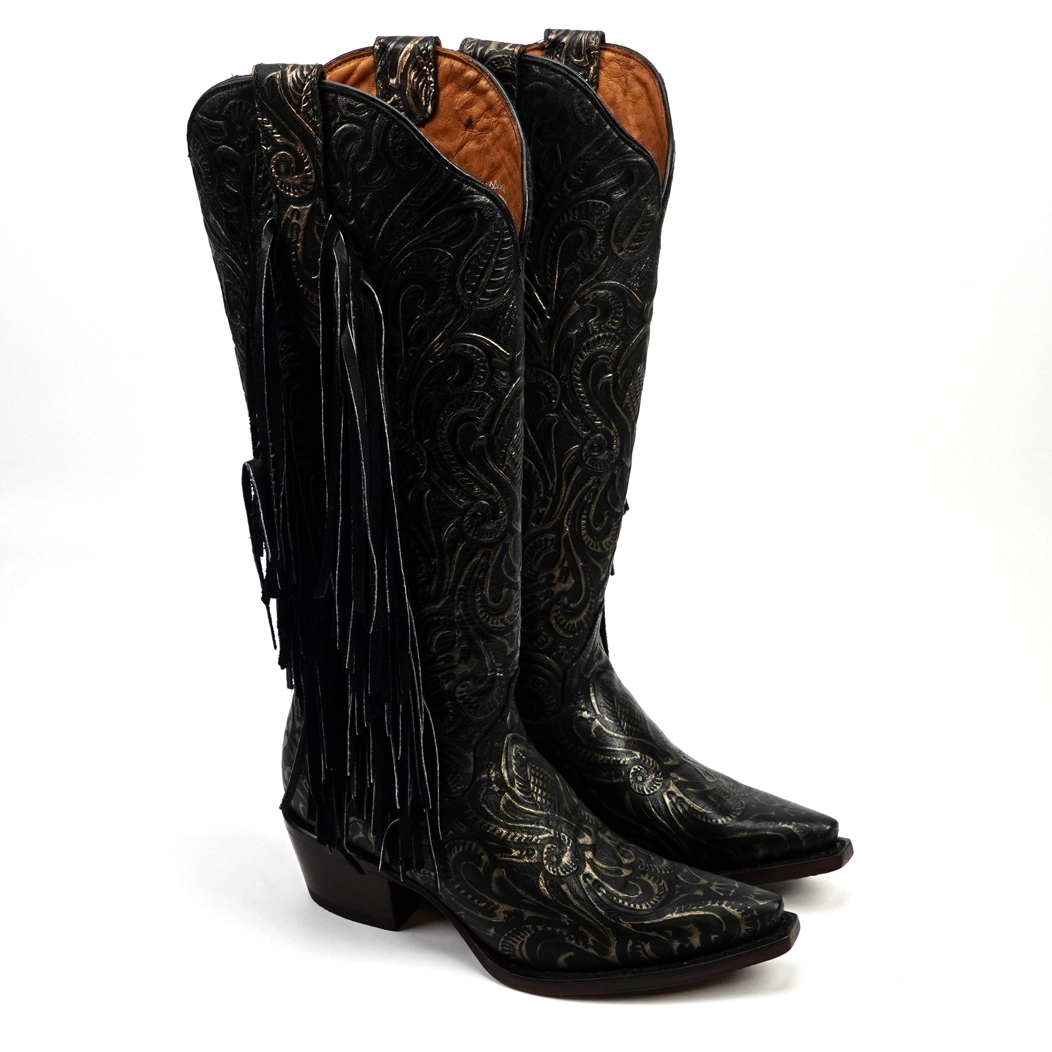 black western dress boots Billini Urson Cowboy Boots, in A round toe gives the boots a sleek profile thats both dressy and practical Ruanda - Fringe Black Cowgirl