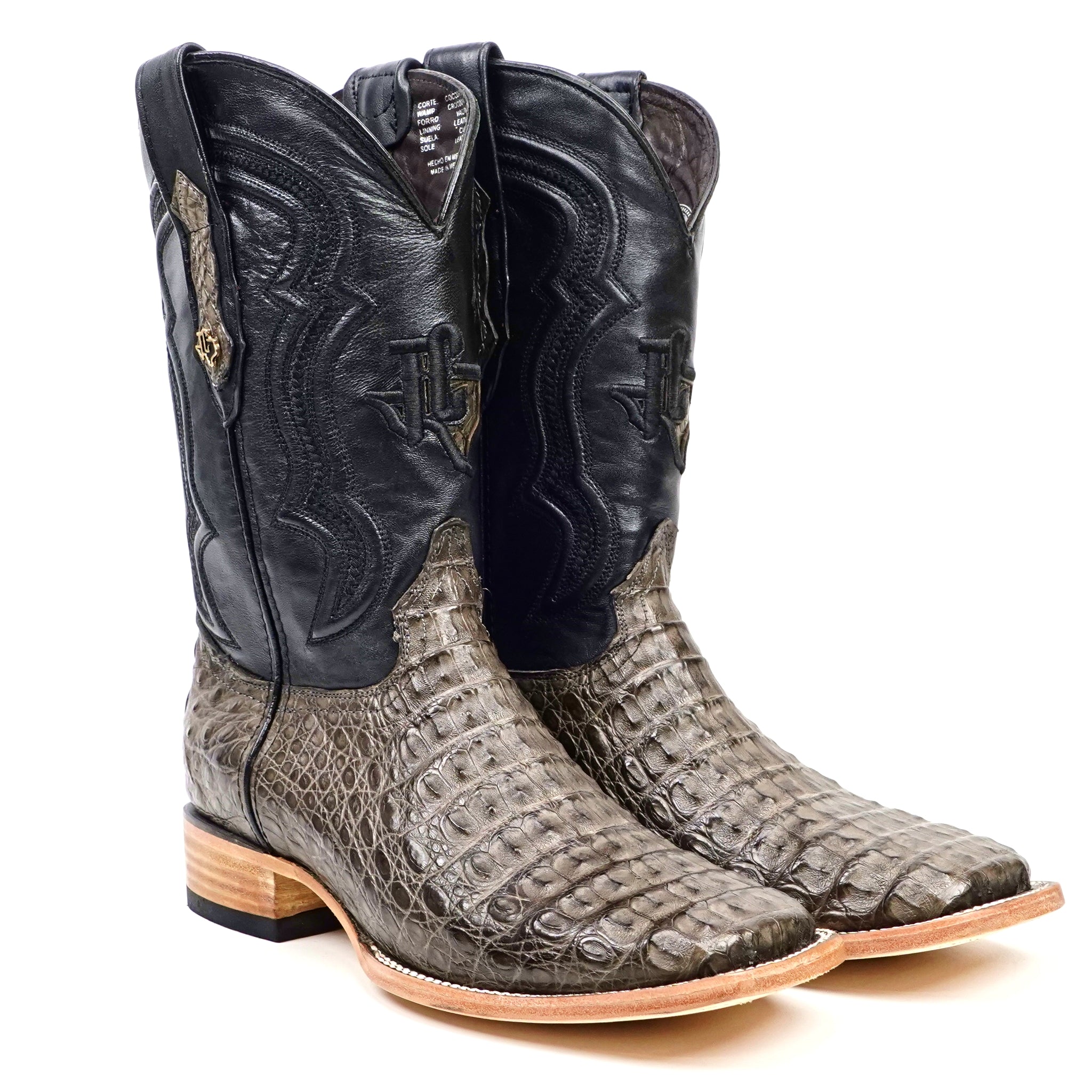 Rhodes Caiman Hornback Boots - Serpentine - Square Toe (LM10