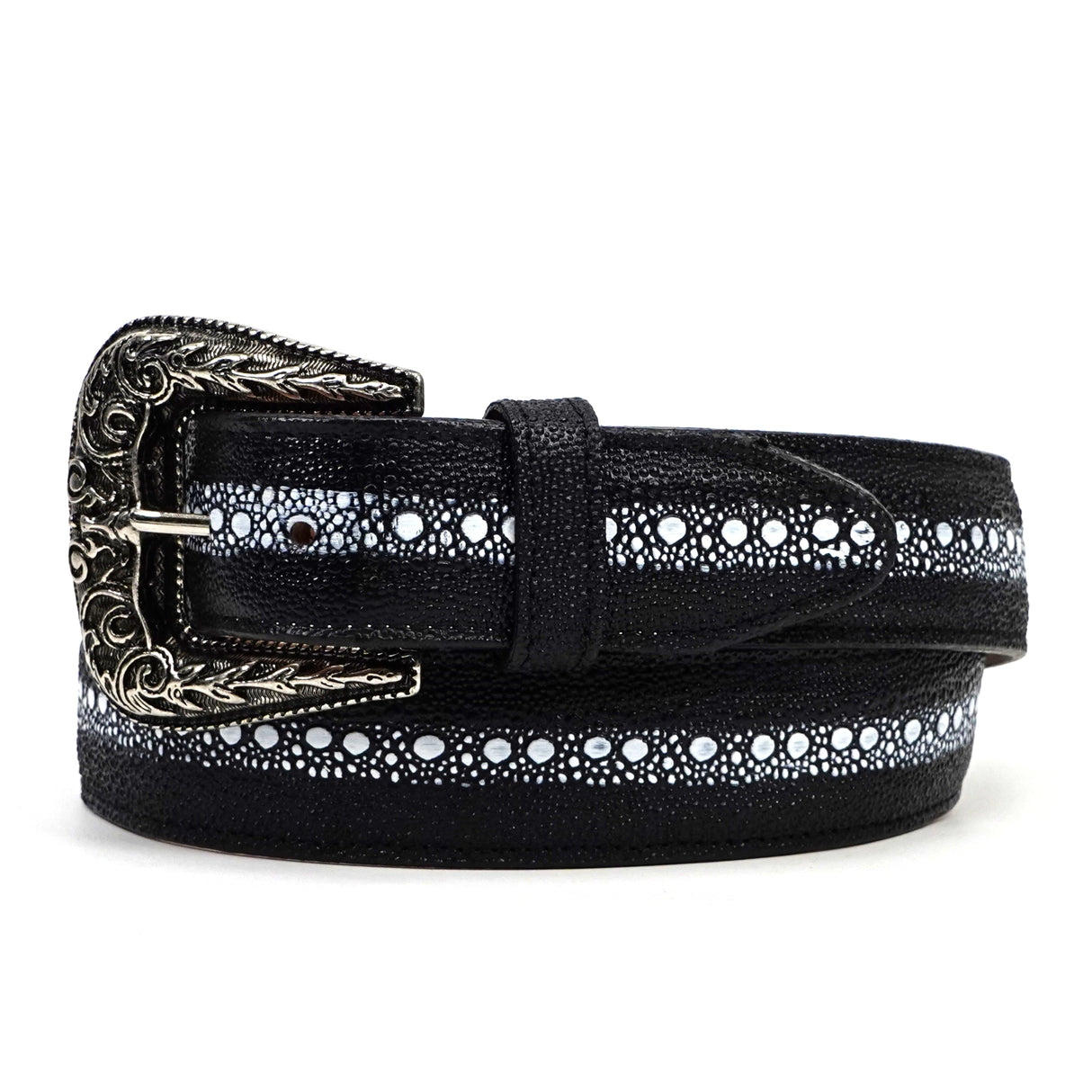 Stingray Embossed Leather Belt (C-IMI)