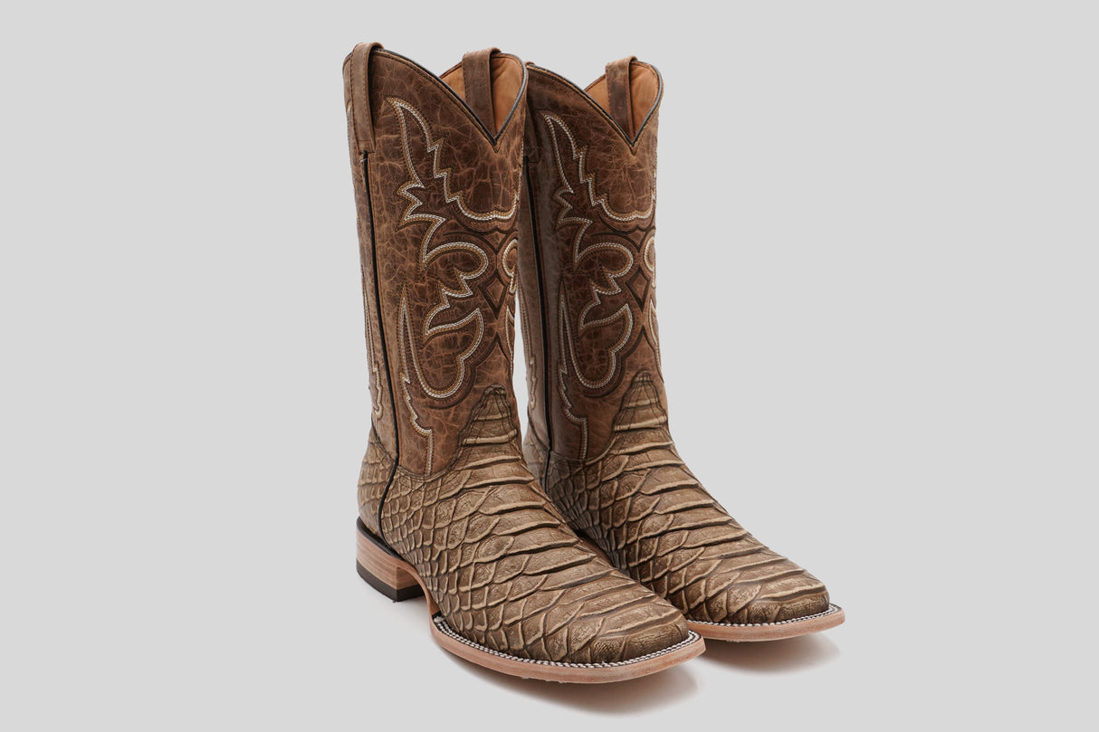 Jumbo Python Cappuccino - Embossed Leather - Square Toe (E682-26)