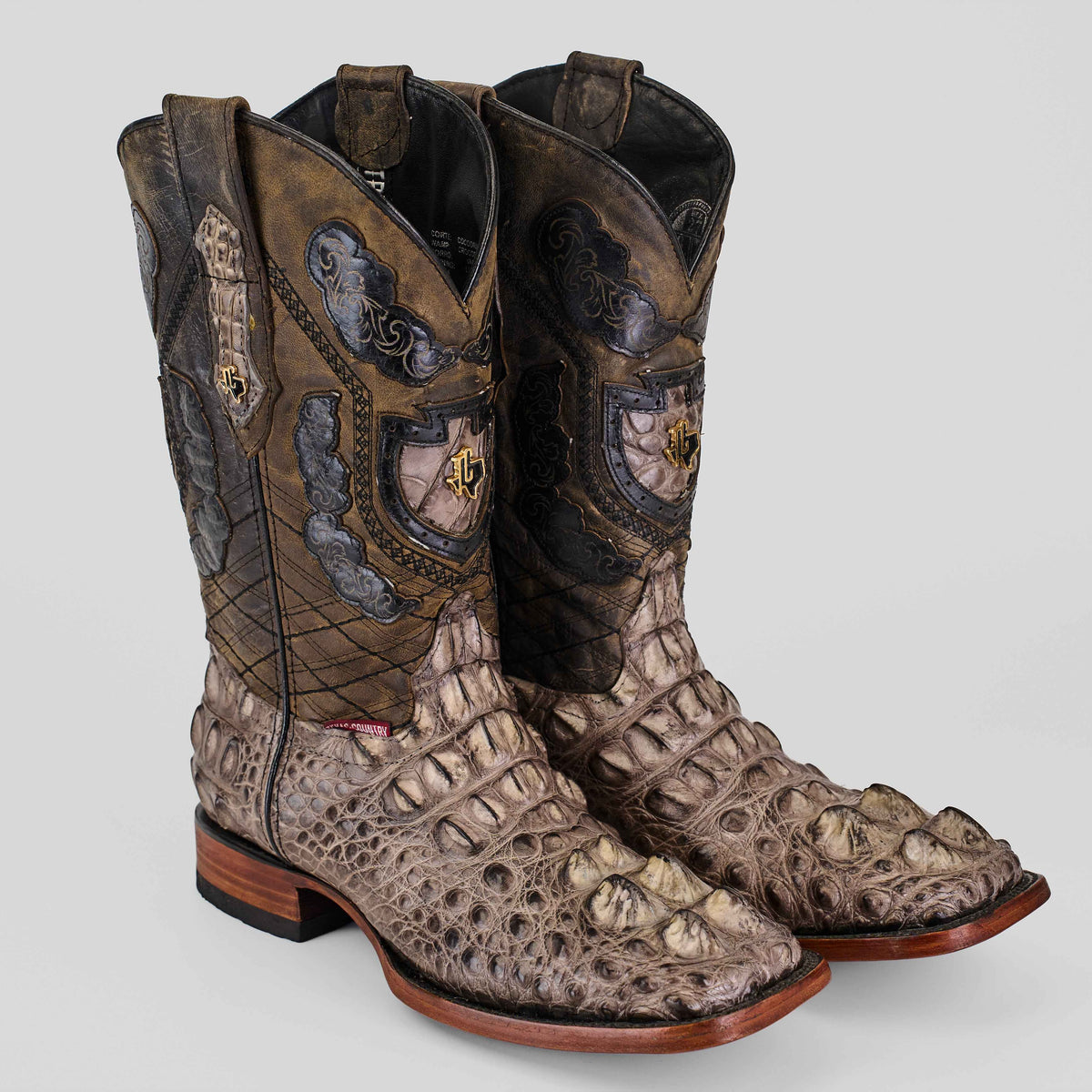 Dolce & Gabbana Gray Crocodile Leather Derby Men\'s Boots Dolce & Gabbana Black Gray Leather Mid Calf Boots Men main image 3