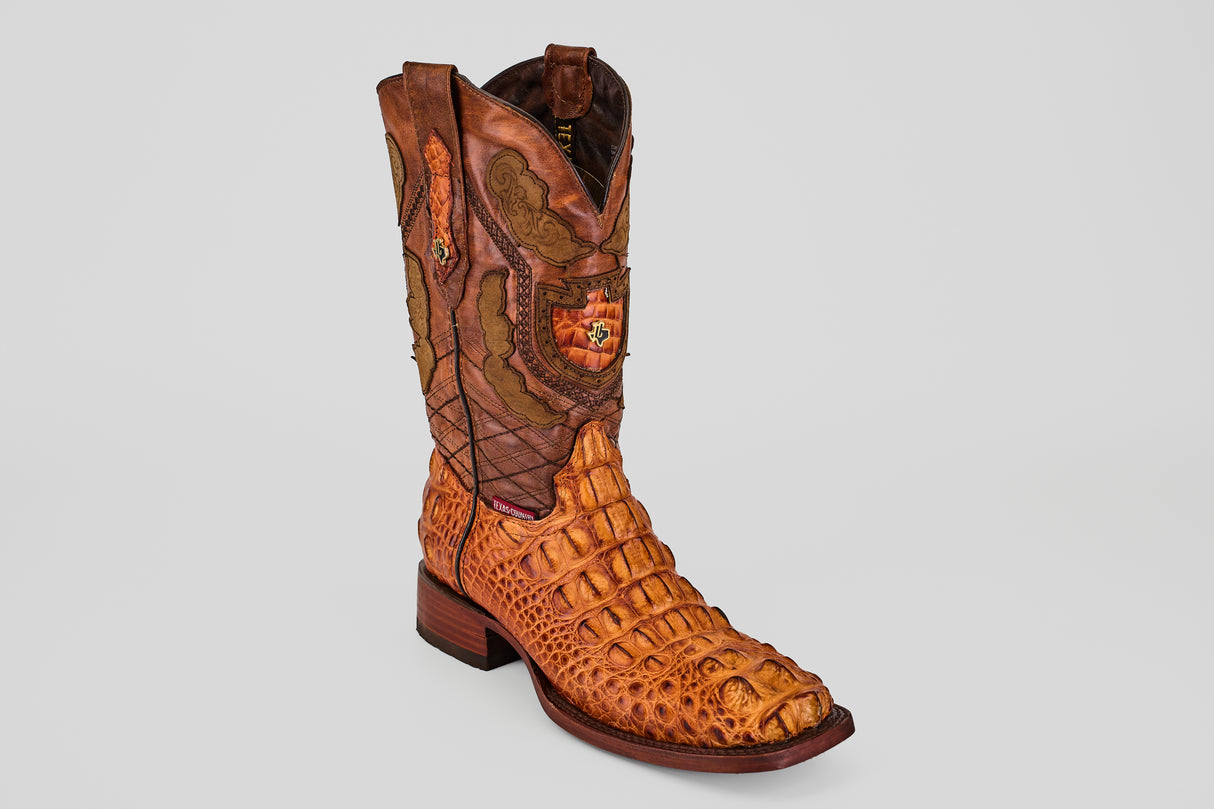James - Cognac - Square Toe (Alligator Head)