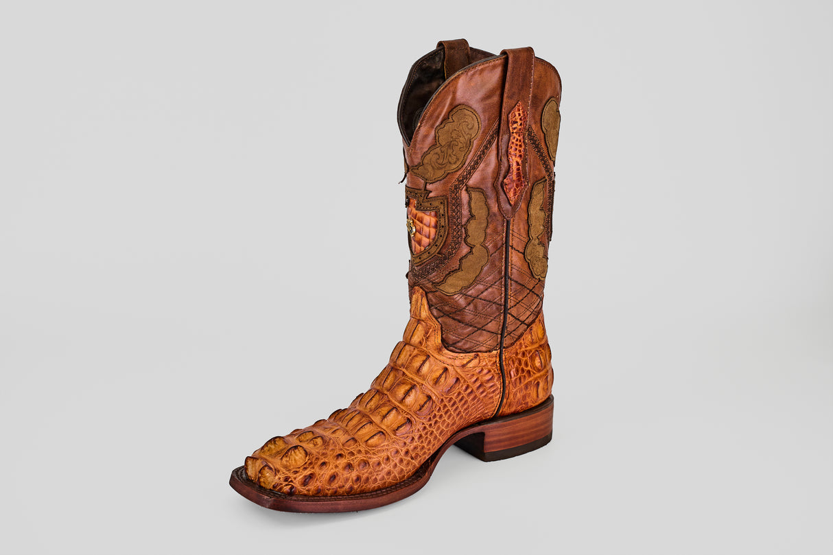 James - Cognac - Square Toe (Alligator Head)