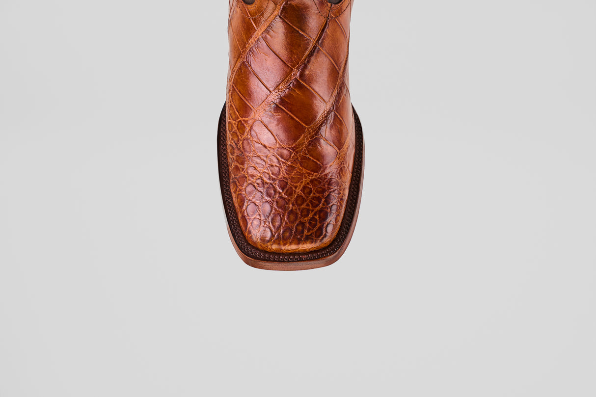 James - Cogñac - Square Toe (Alligator Hornback)