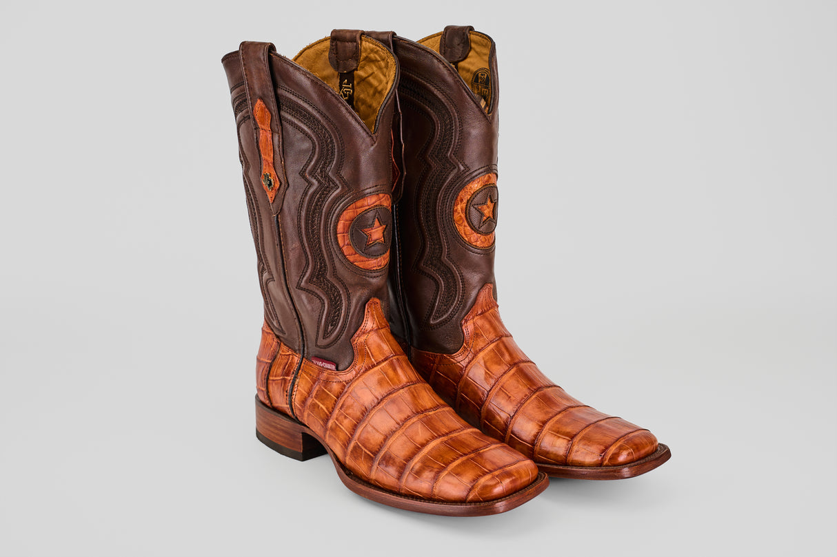 James - Brandy - Square Toe (Alligator Hornback)