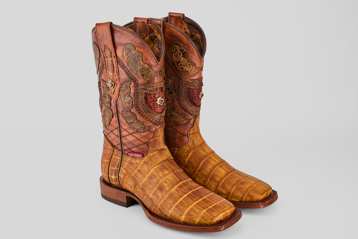 Exotic Alligator Tail - Honey - Square Toe