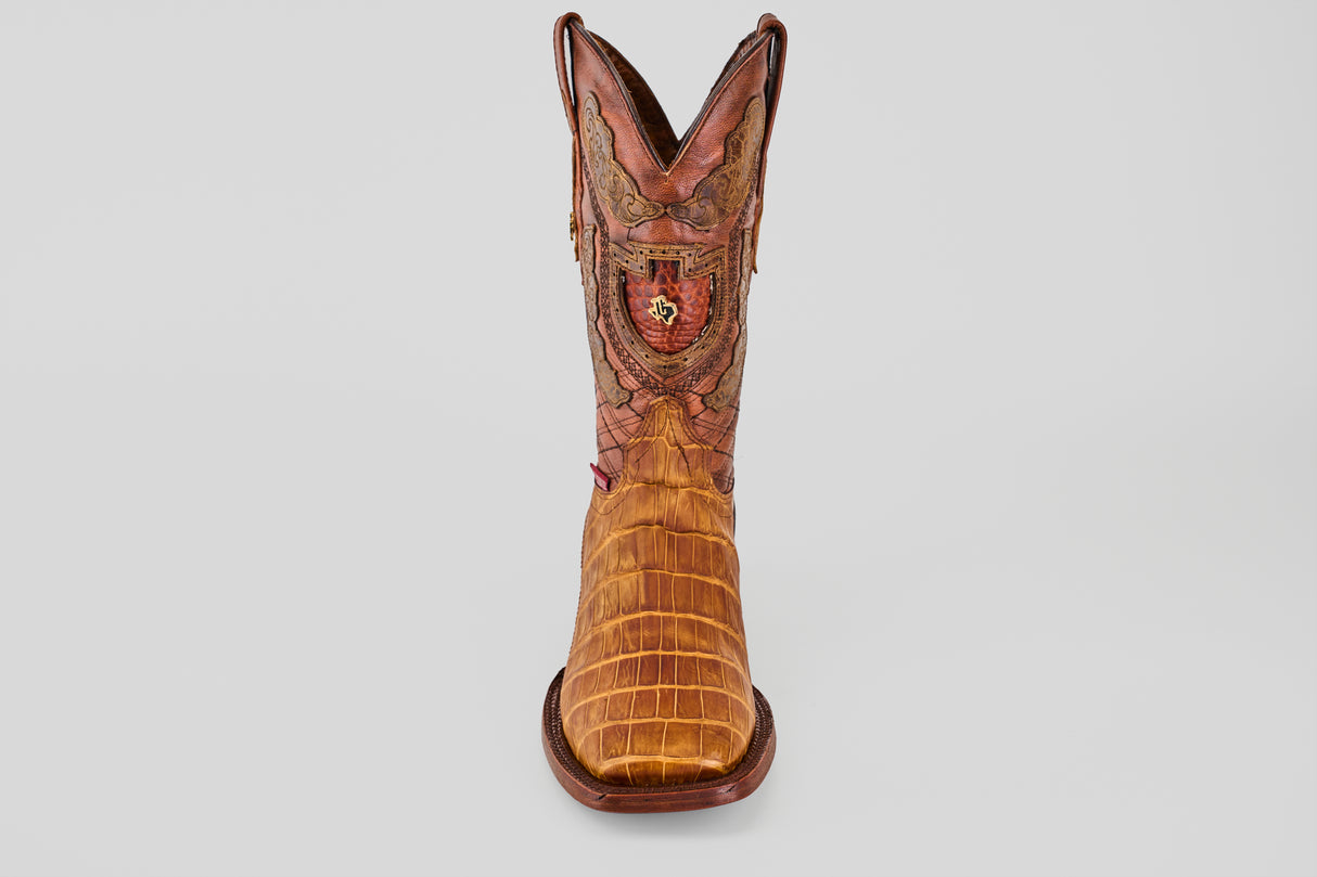 Exotic Alligator Tail - Honey - Square Toe