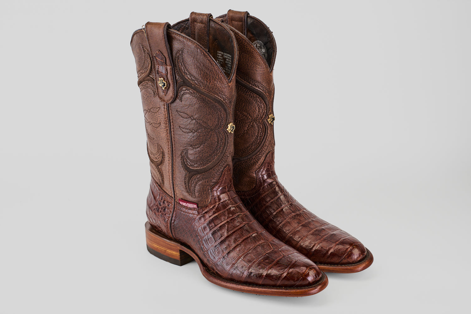 Exotic Caiman Belly - Brown - Round Toe