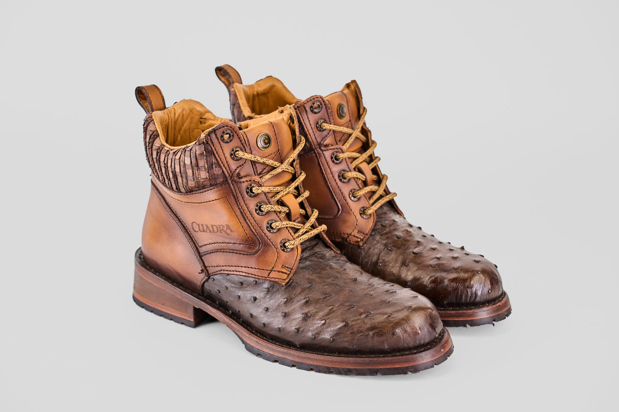 Cuadra Exotic Ostrich  - Tabaco - Round Toe