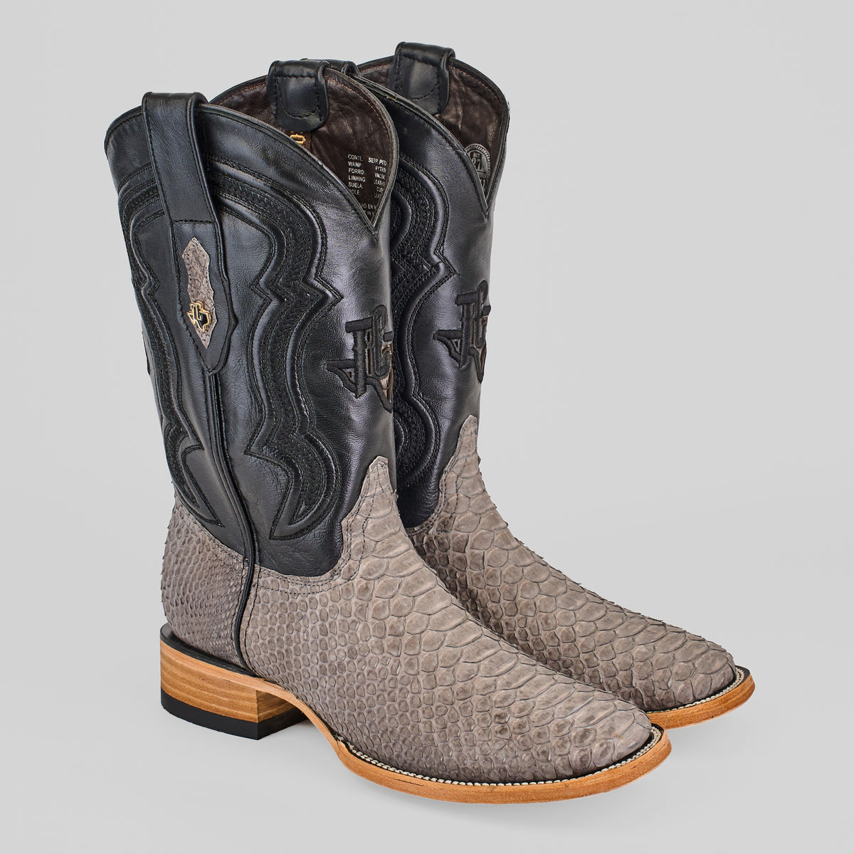 Tanner Matte Gray Exotic Python Boots – Square Toe | Gomez  display picture 2