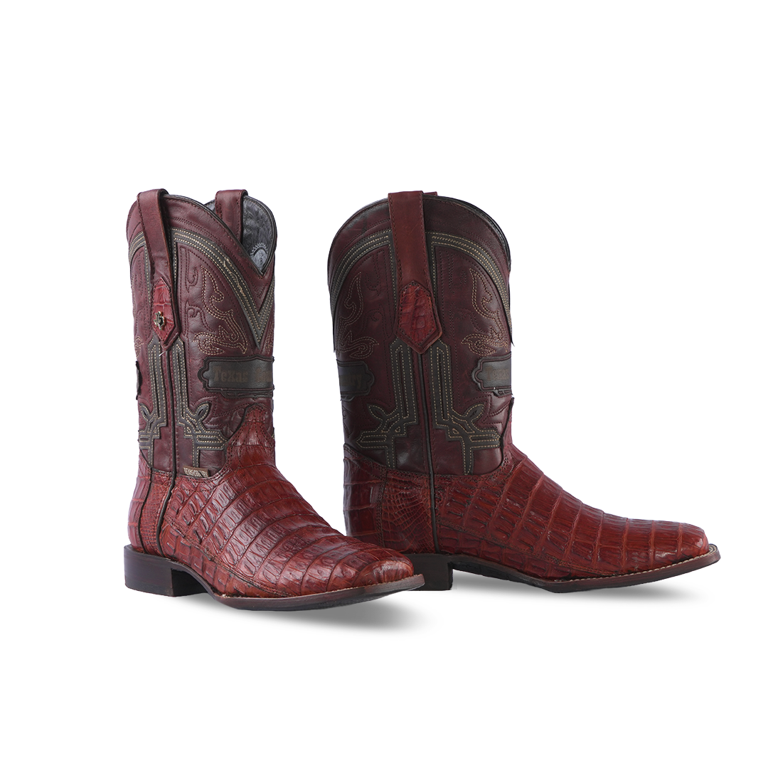 Texas Country Exotic Boot Fonseca Caiman Belly Brandy 57H Toe