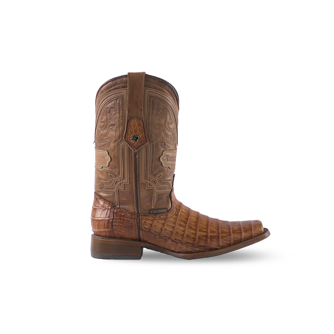 Promo Texas Country Exotic Boot Caiman Belly Camel Fonseca TC Toe