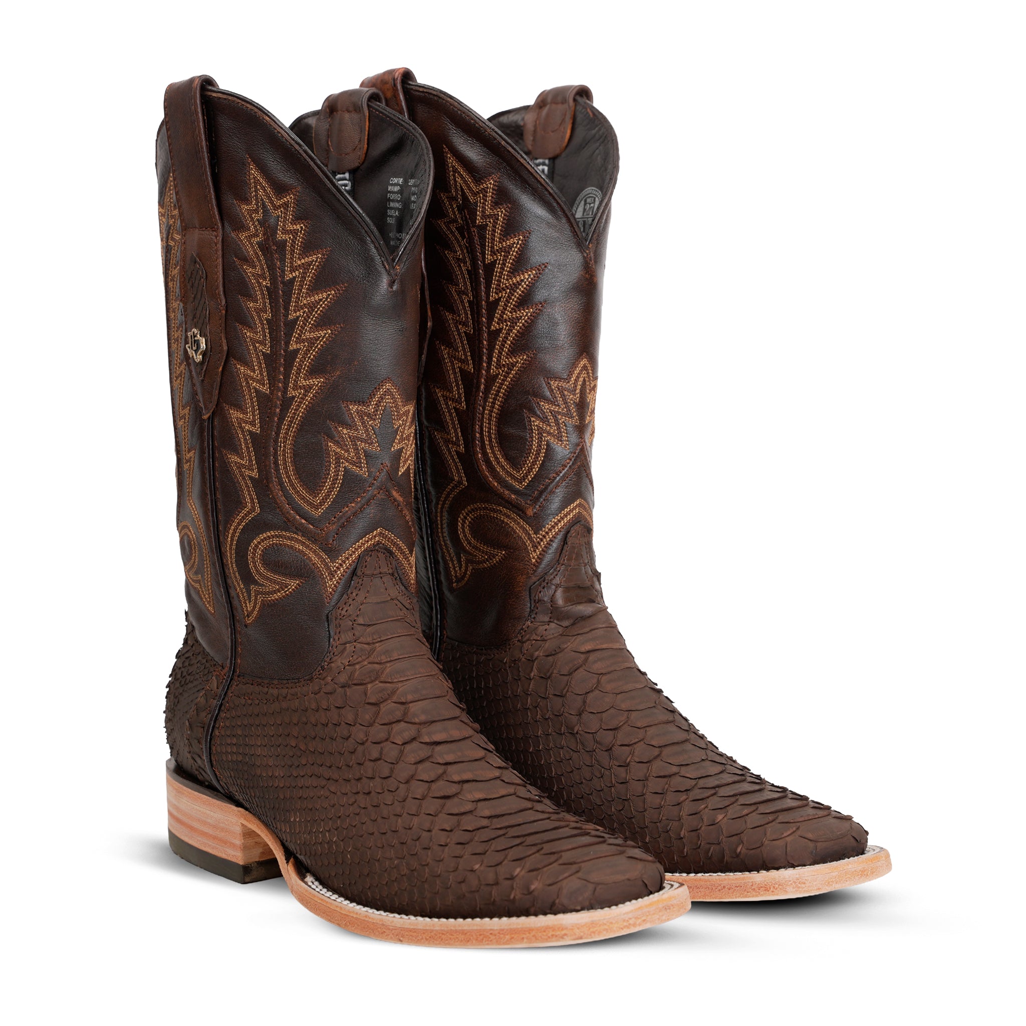 original tobacco python cowboy boots New Men'S Real Snake Skin Genuine Leather Rodeo Western C95 Stirrup your Western collection with MARSHALL Bronco Boots Men's Natural Python