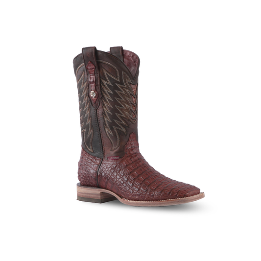 Texas Country Exotic Boot Lomo Caiman Brandy Square Toe LM10B
