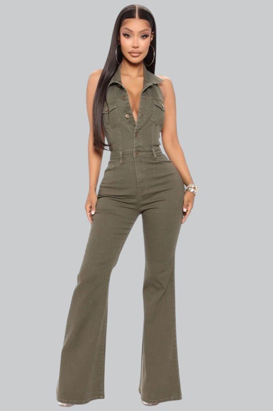 Women Fashion Demin Jumpsuit