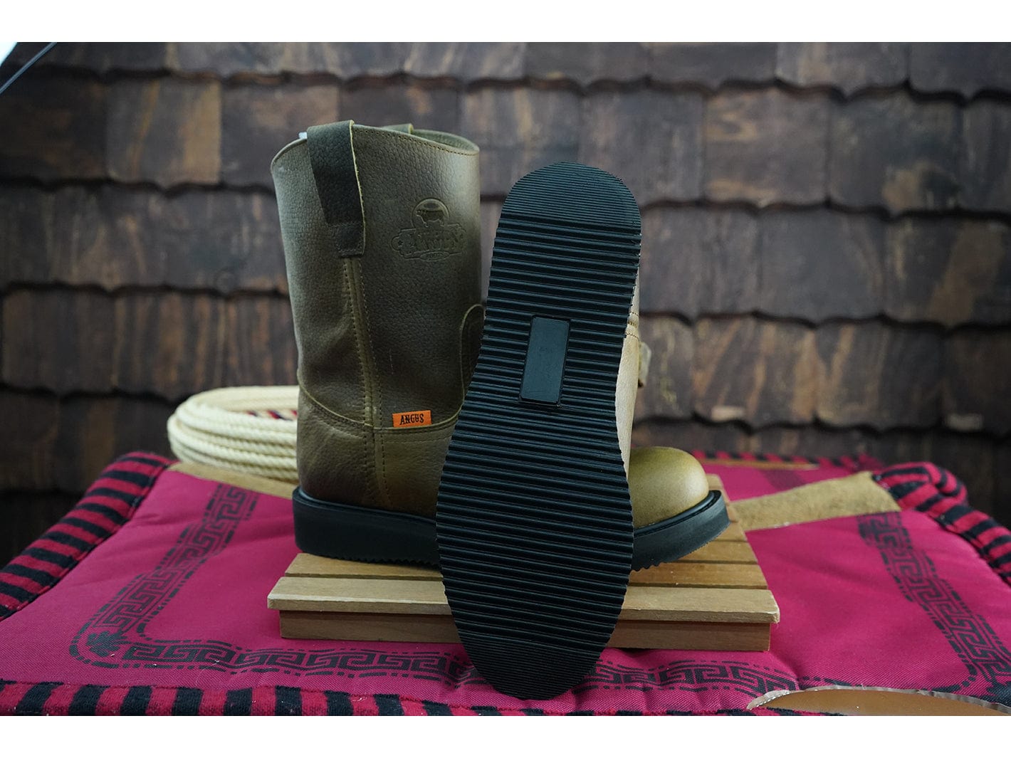 Angus Work Boot Laton Laredo Black Bottom