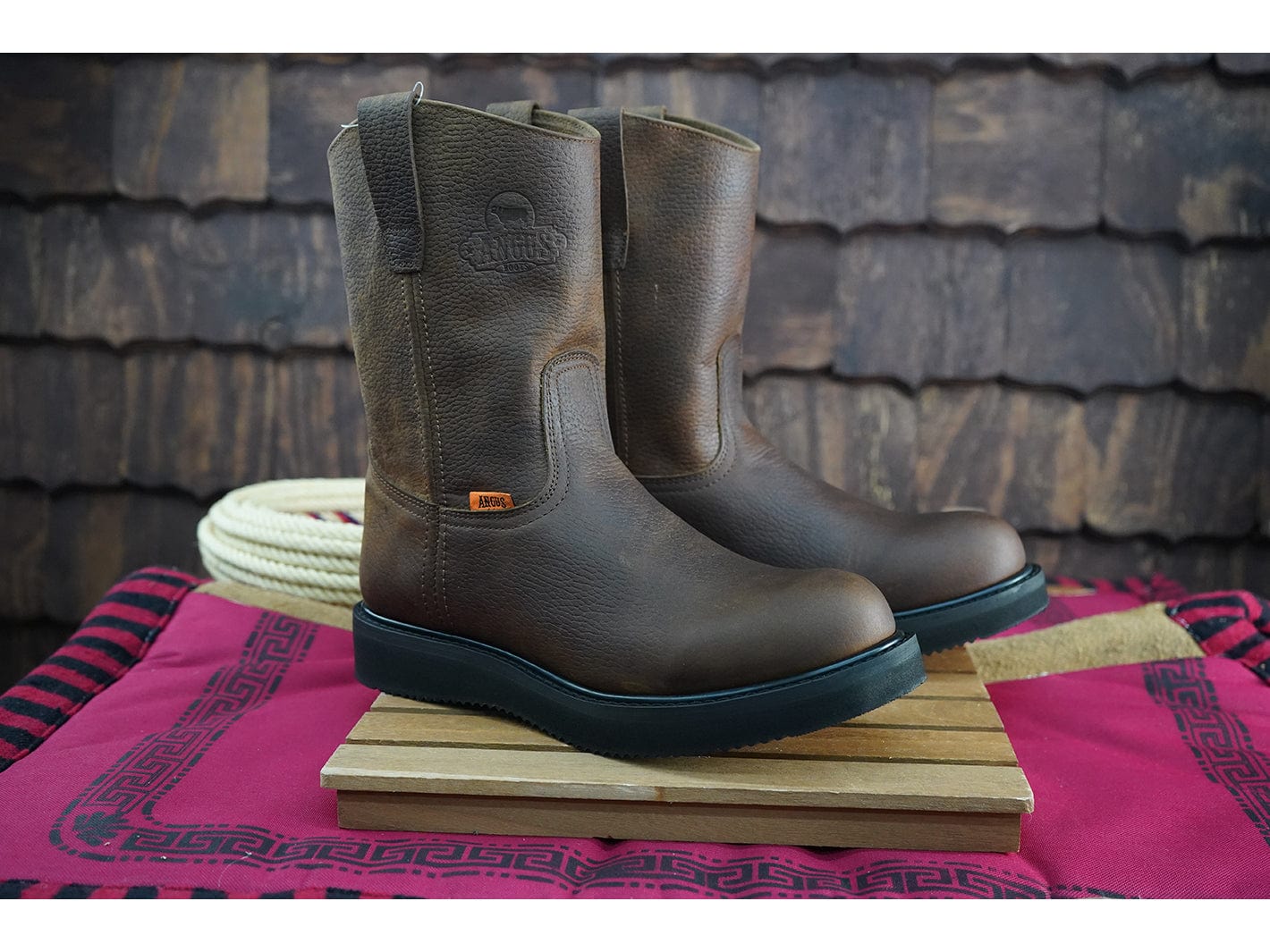 Angus Work Boot Tang Laredo Black Bottom