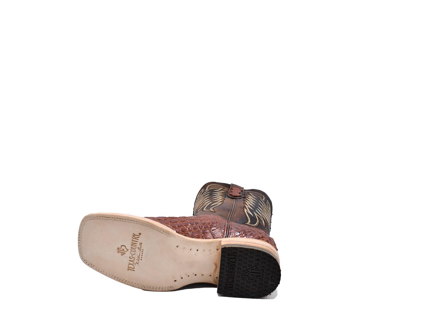 Texas Country Exotic Boot Lomo Caiman Brandy Square Toe LM10B