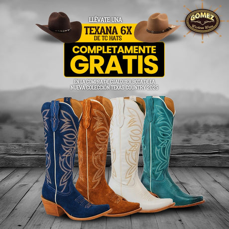 A pair of ornate western boots with intricate leather patterns and dark fur accents on the lower half, set against a plain background.