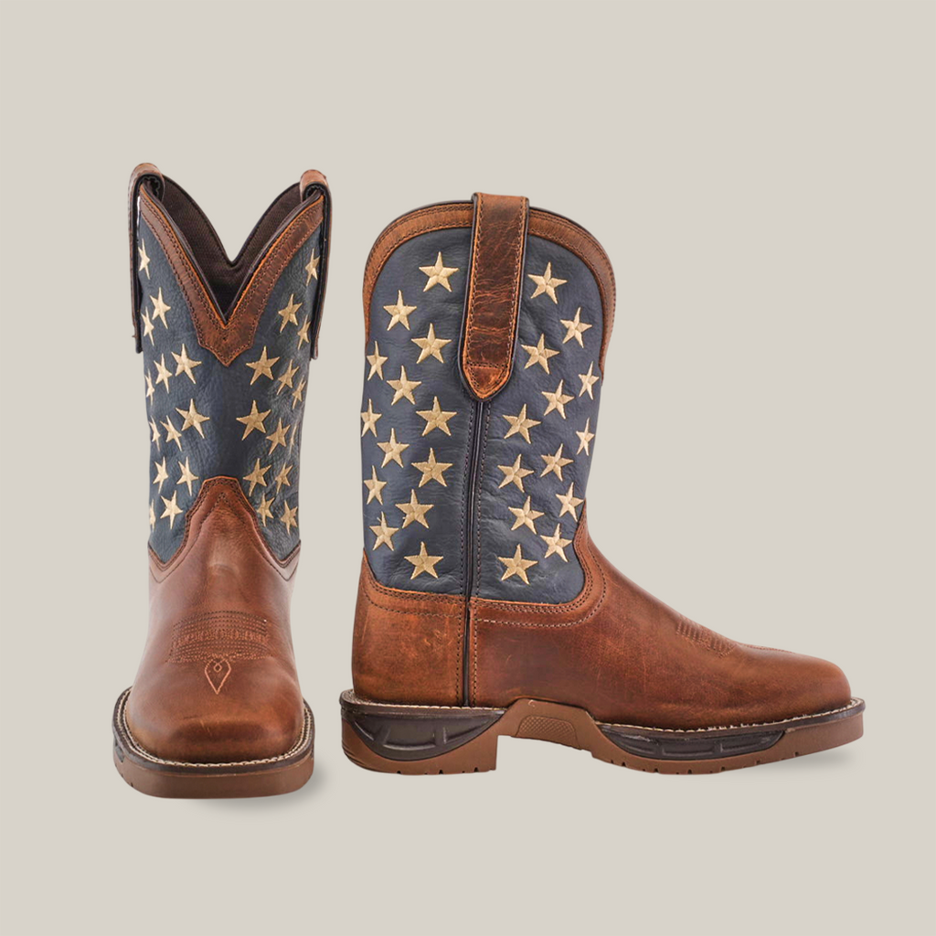 USA製 TEXAS All American Made ウエスタンブーツ Navy Brown US Flag Waterproof - Composite Toe | Texas Country