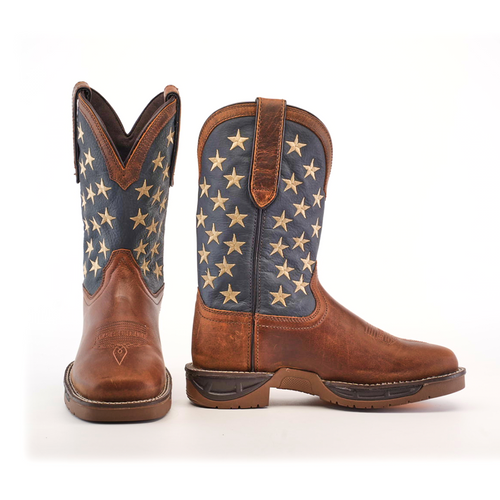 Navy Brown US Flag - Waterproof - Soft Toe