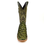 Connor Pirarucu Fish Boots - Agave Green - Square Toe (PZ60)