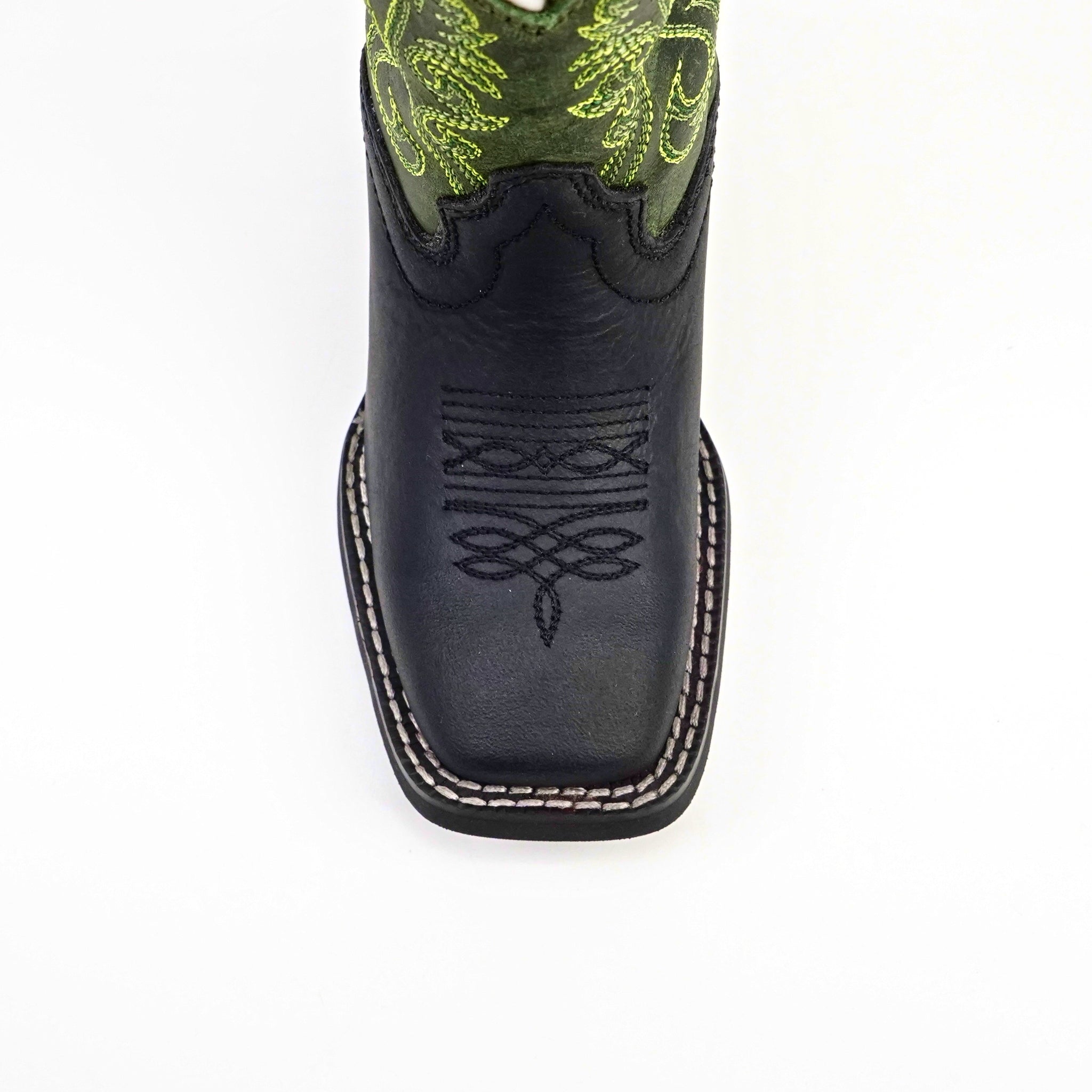 Kids Cowboy Boots - Black - Square Toe (TCK008)