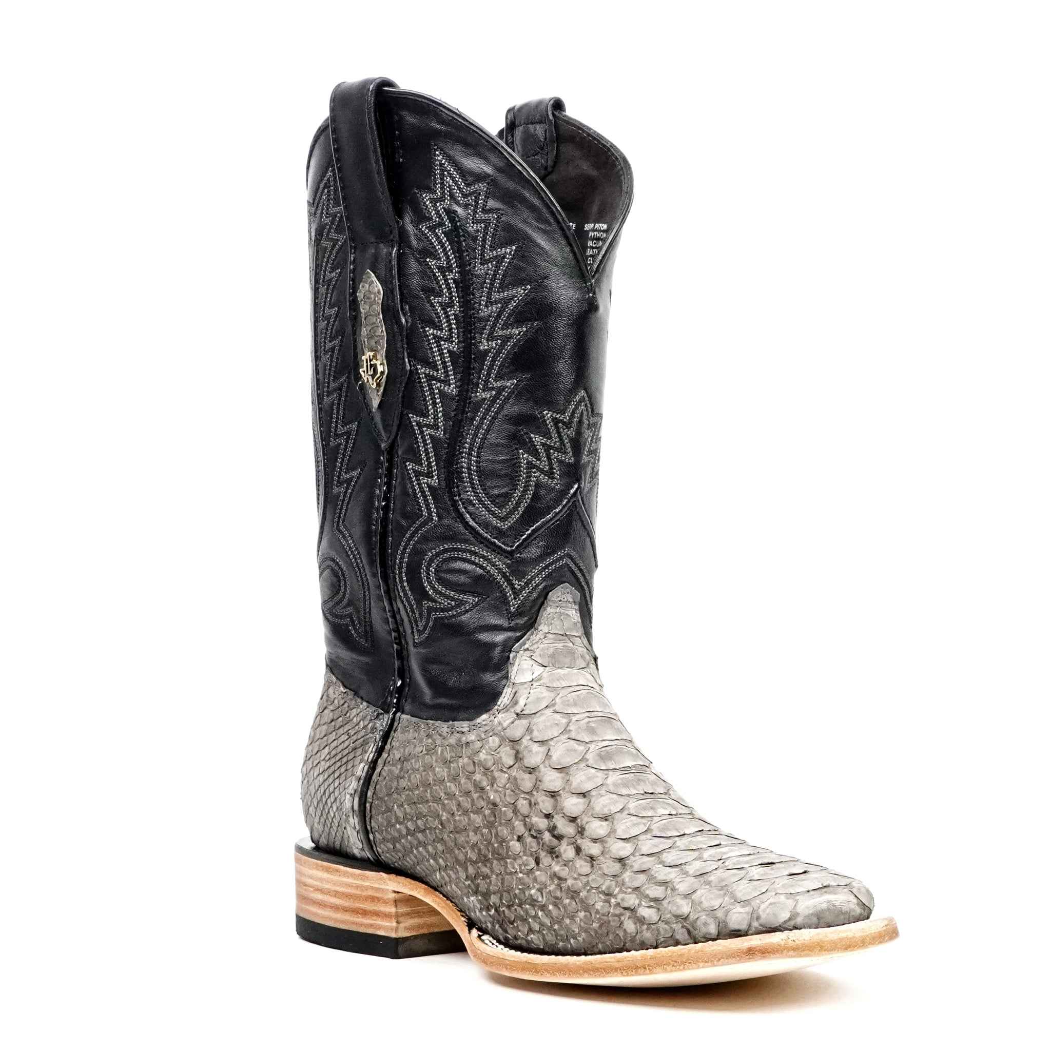 Tanner Python Boots - Matte Gray - Square Toe (PN30) - Gomez