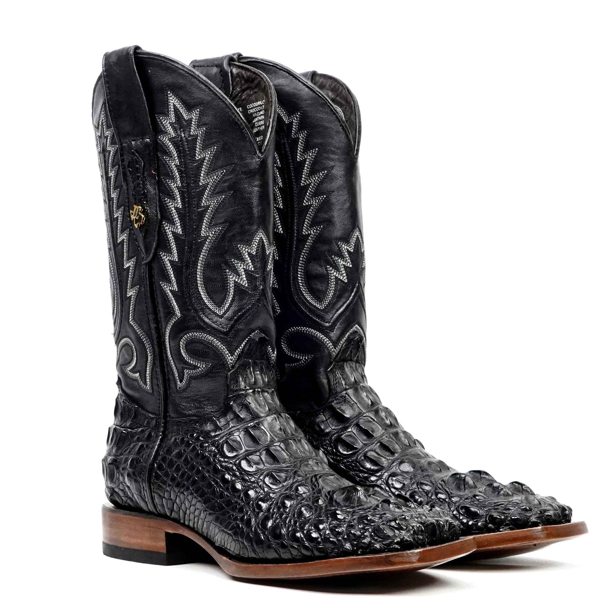 James Alligator Head Boots - Black - Square Toe (AP50) – Gomez
