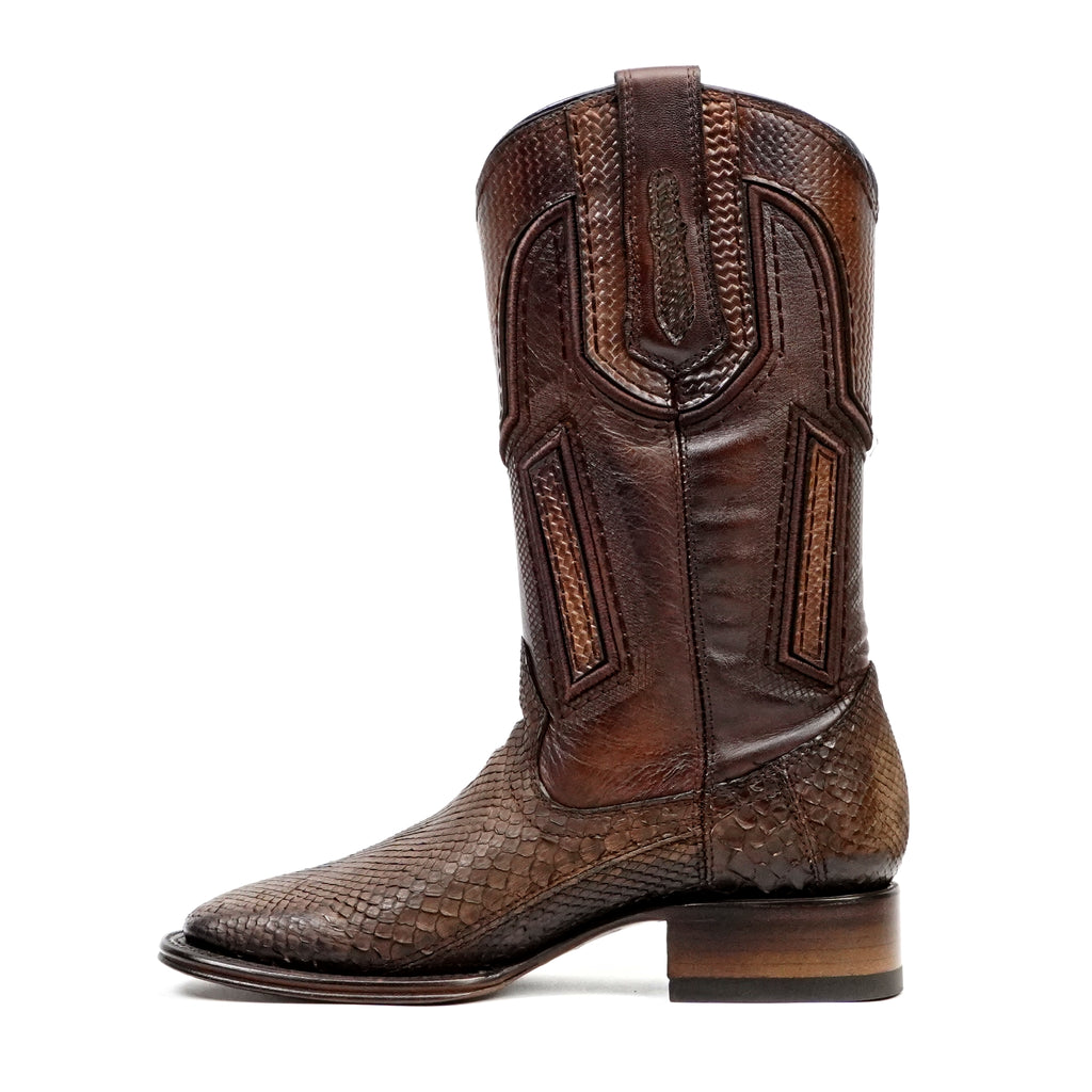 Botas Tanner Platinum Python - Tamarindo - Punta cuadrada