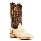 Tanner Cappuccino Python Boots - Square Toe (PN30) - Gomez Western Wear