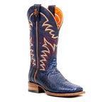 Braxton Python Boots - Navy Blue - Square Toe