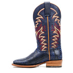 Braxton Python Boots - Navy Blue - Square Toe