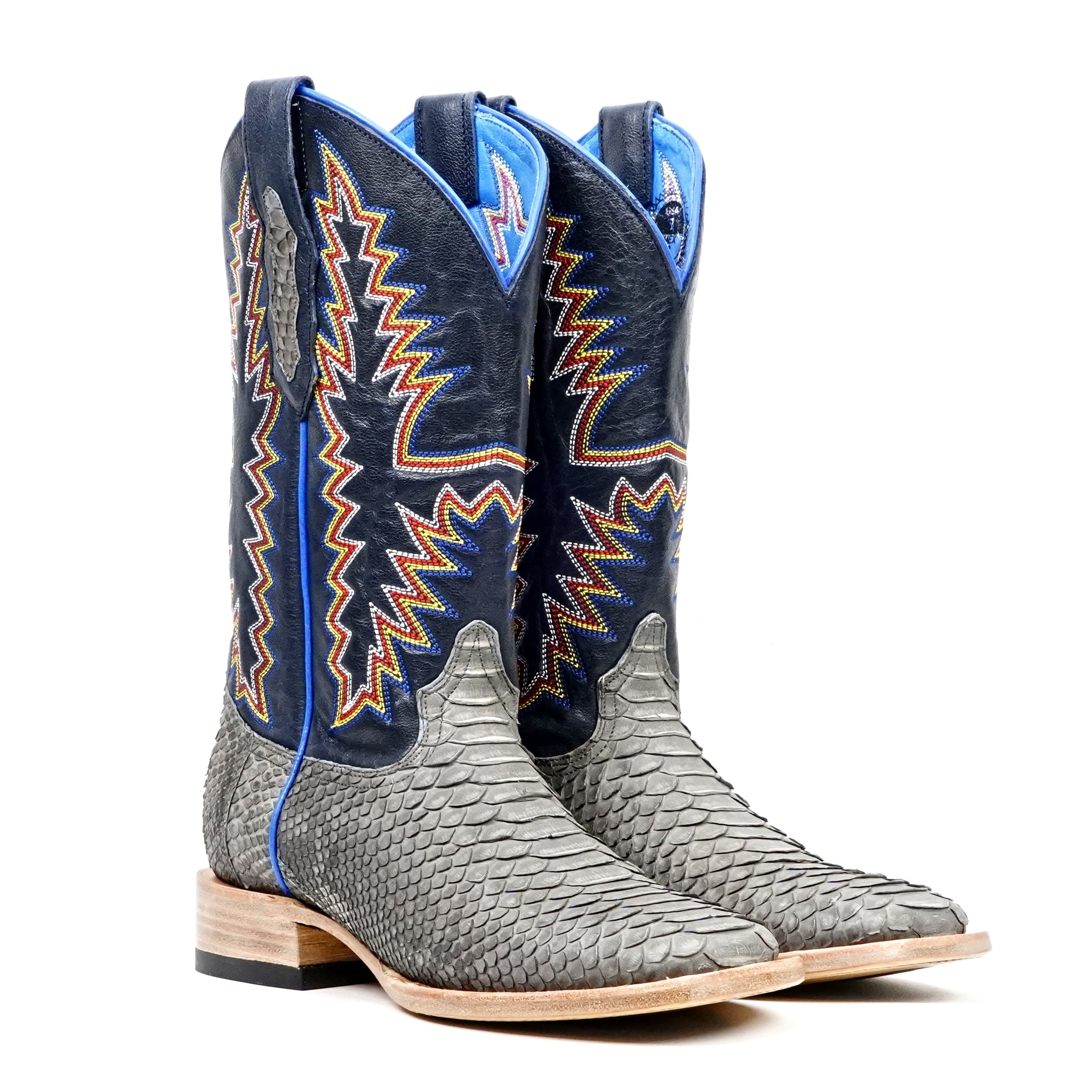 Braxton Python Boots - Matte Gray - Square Toe - Gomez Western Wear