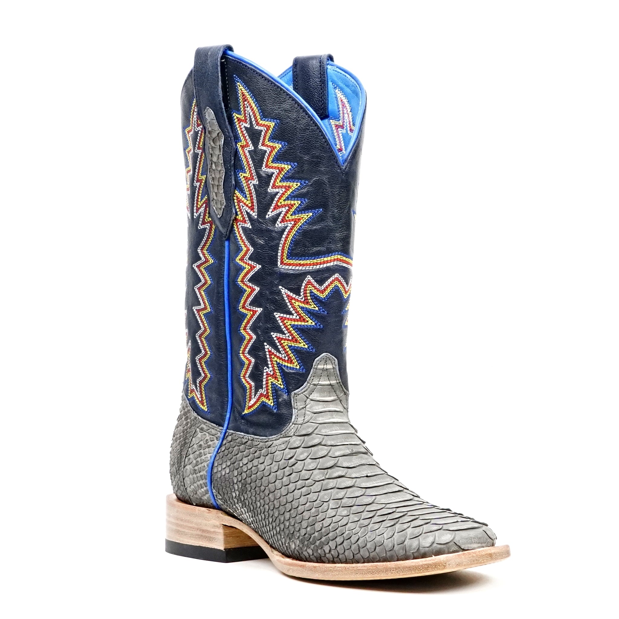 Braxton Python Boots - Matte Gray - Square Toe - Gomez Western Wear