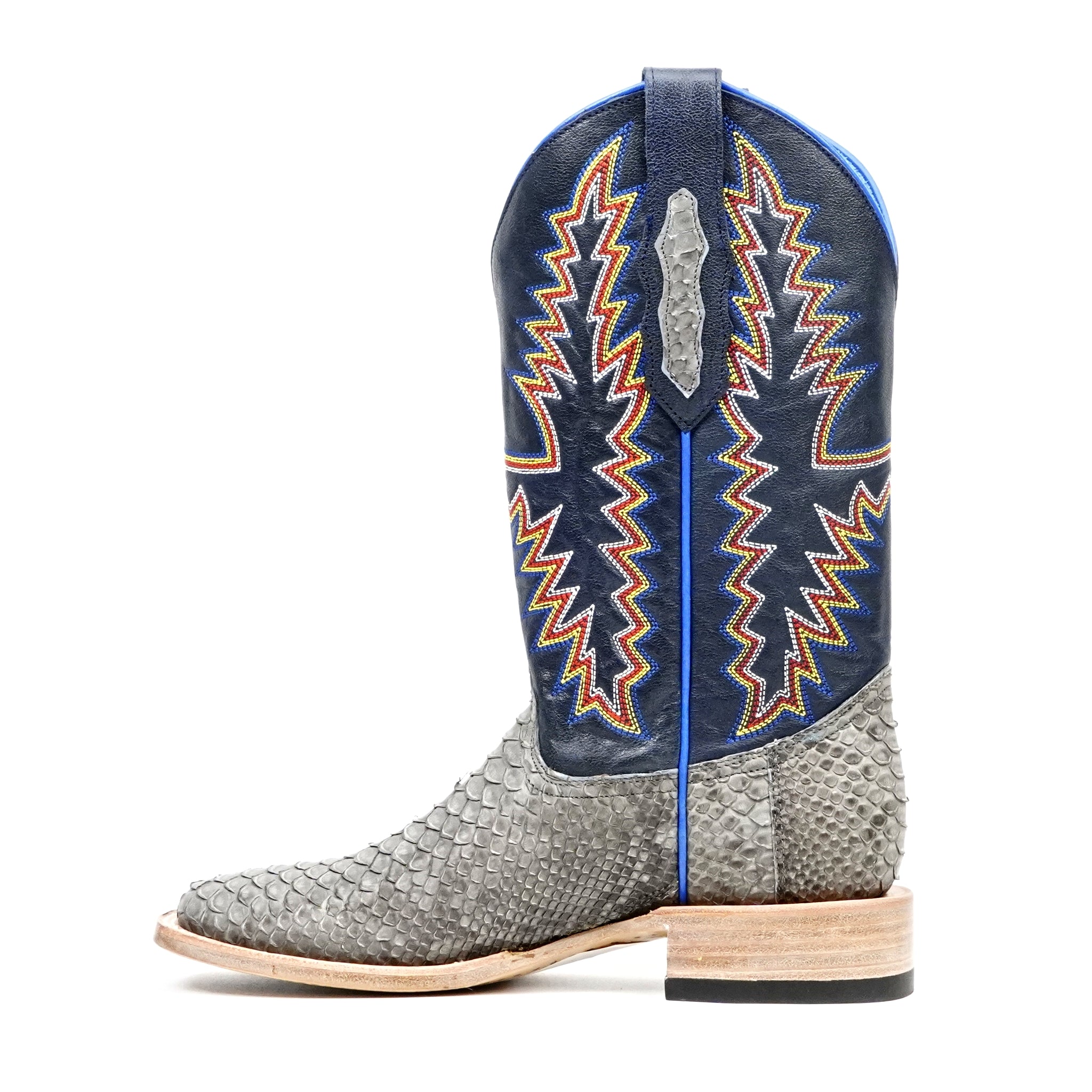 Braxton Python Boots - Matte Gray - Square Toe - Gomez Western Wear
