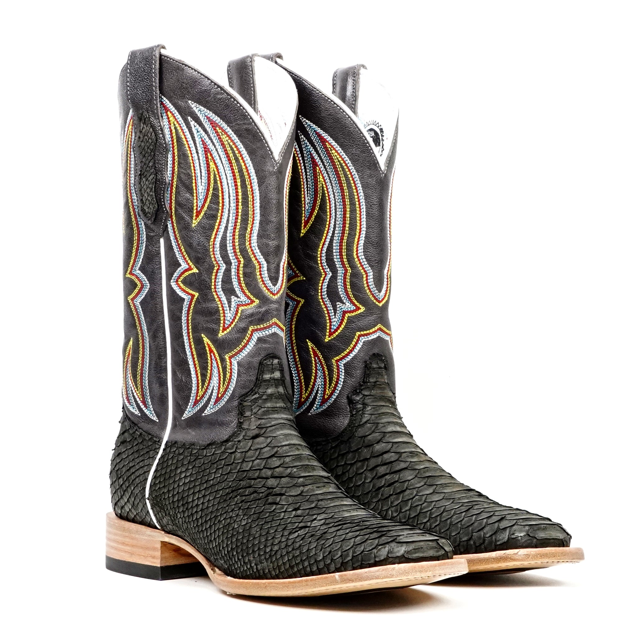 Braxton Python Boots - Oxford Gray - Square Toe - Gomez Western Wear