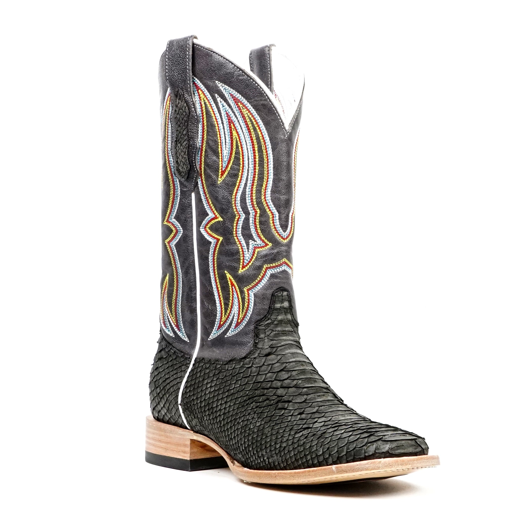 Braxton Python Boots - Oxford Gray - Square Toe - Gomez Western Wear