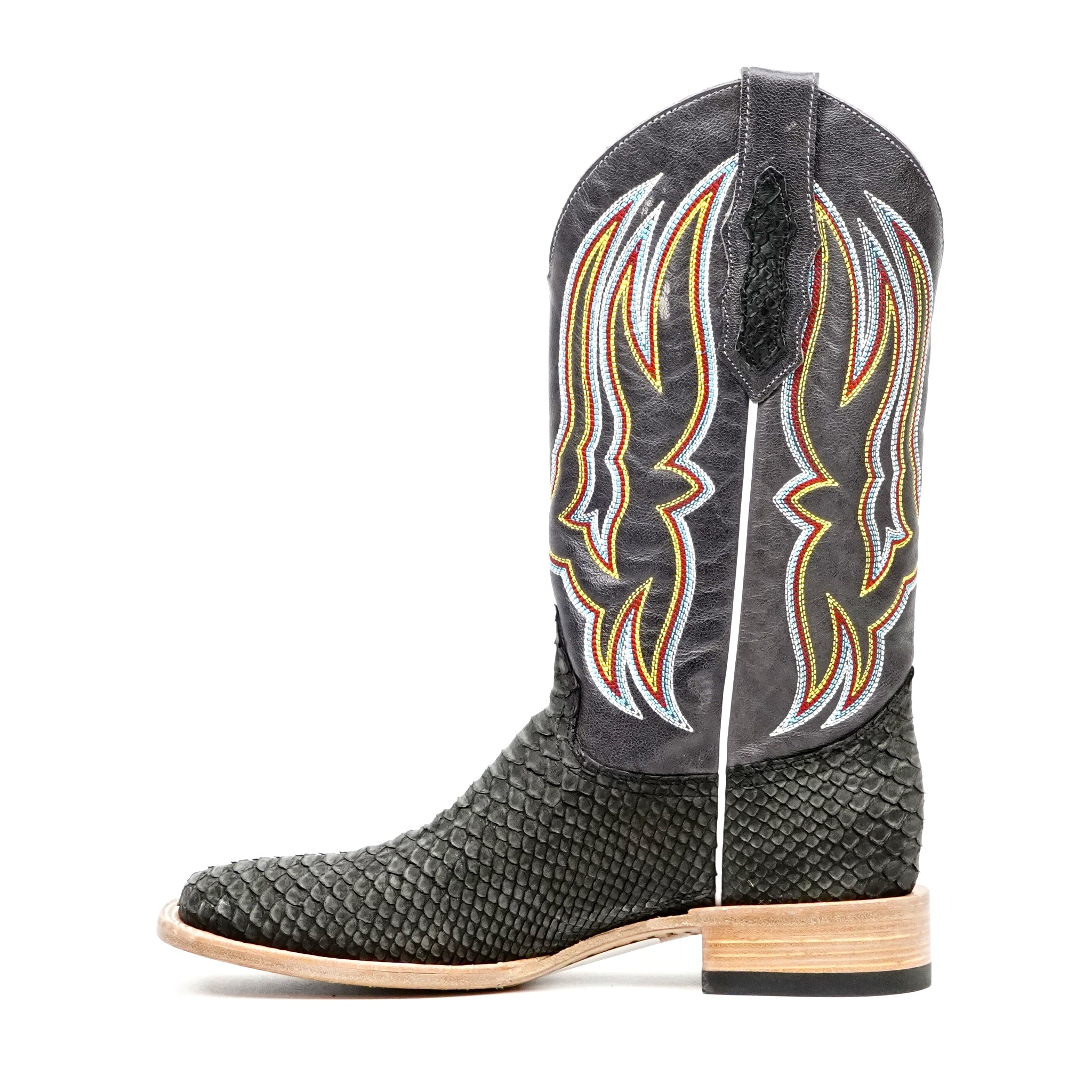 Braxton Python Boots - Oxford Gray - Square Toe - Gomez Western Wear