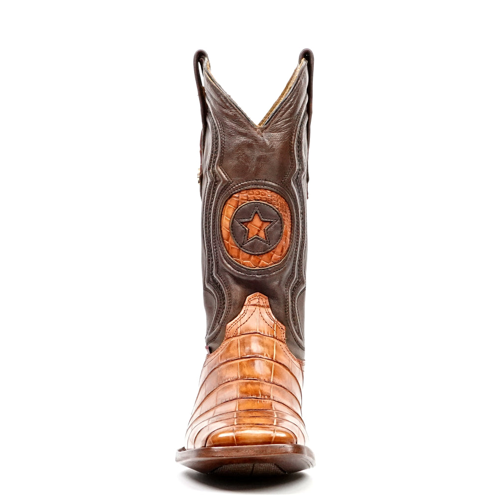 James Alligator Belly Boots - Brandy - Square Toe (LG10) - Gomez Western Wear