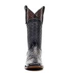 James Platinum Alligator Belly Boots - Dark Gray - Square Toe - Gomez Western Wear