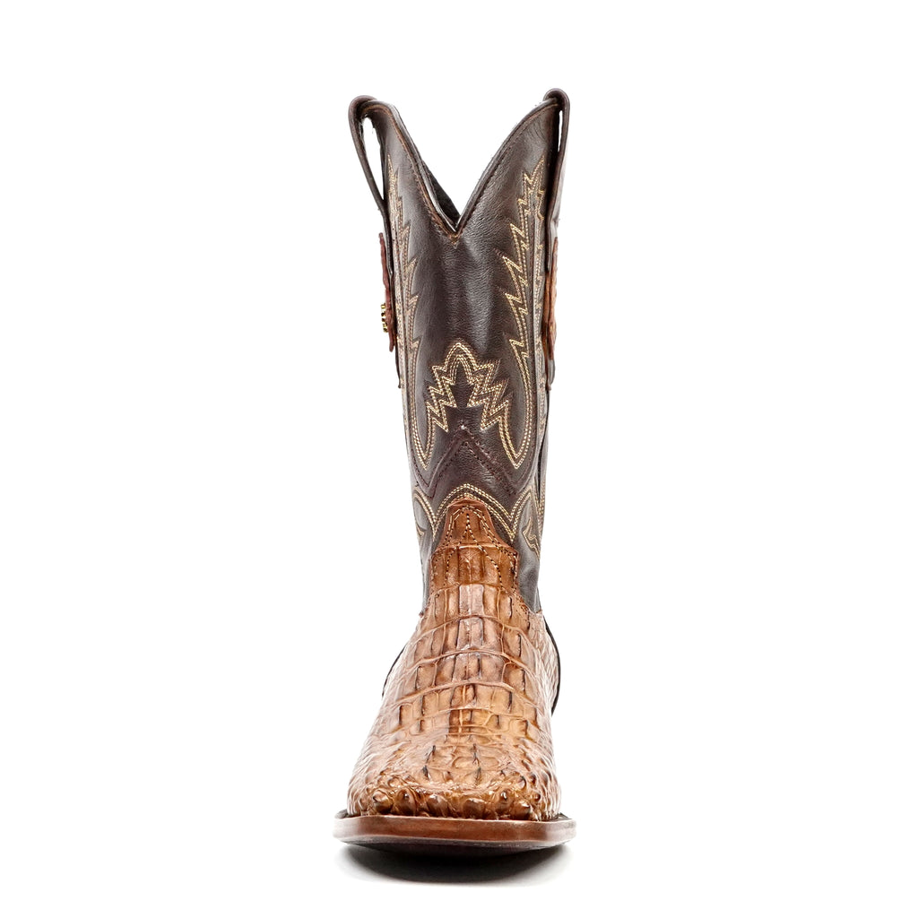 James Alligator Head Boots - Brandy - Square Toe (AP50)