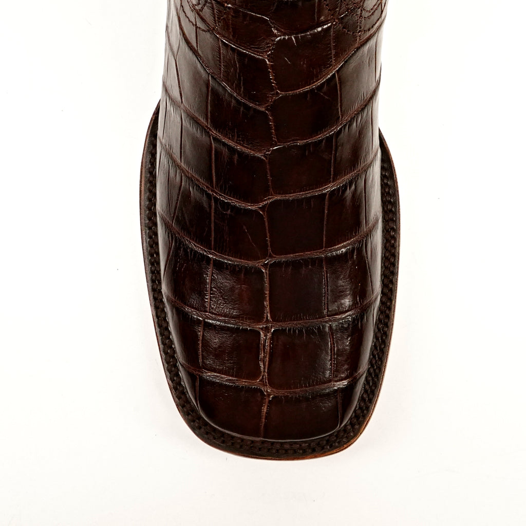 Botas de Cocodrilo James Belly - Marrón - Punta Cuadrada (LG10)
