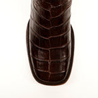 Botas de Cocodrilo James Belly - Marrón - Punta Cuadrada (LG10)