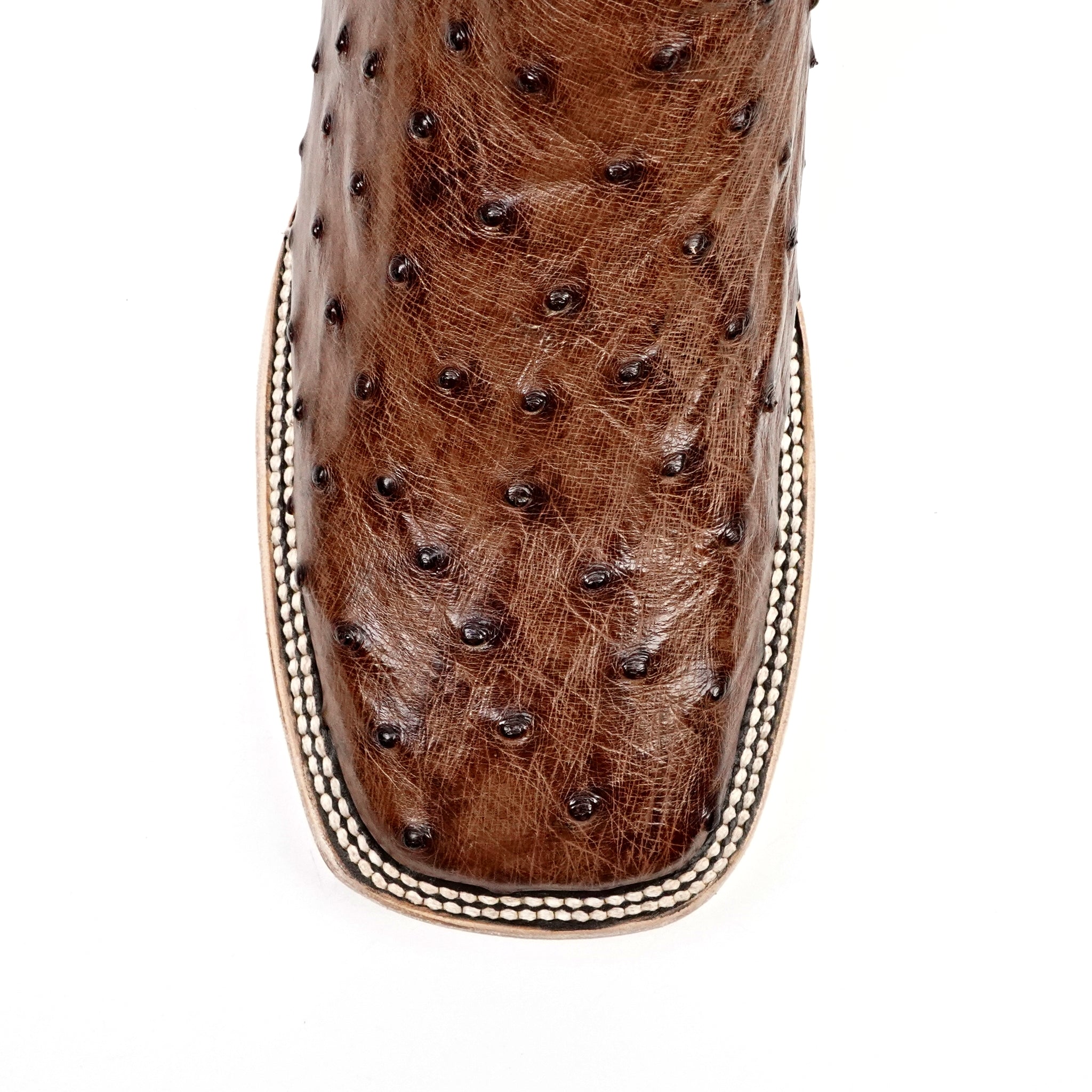 Austin Ostrich Boots - Tobacco - Square Toe (AV20)