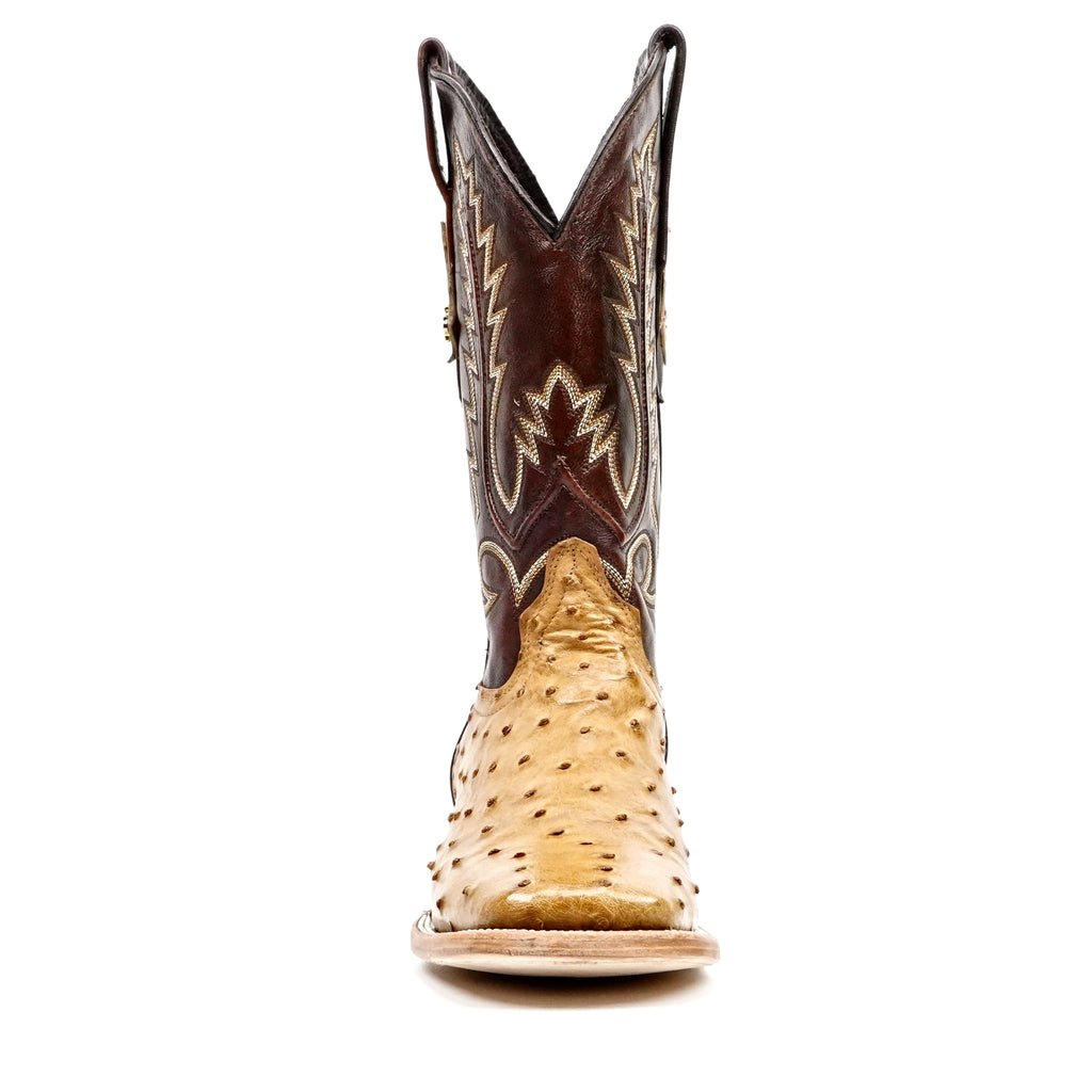 Botas de avestruz Austin - Color cervatillo - Punta cuadrada (AV20)