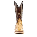 Botas de avestruz Austin - Color cervatillo - Punta cuadrada (AV20)