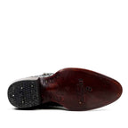 Austin Ostrich Boots - Black - Round Toe (AV230)