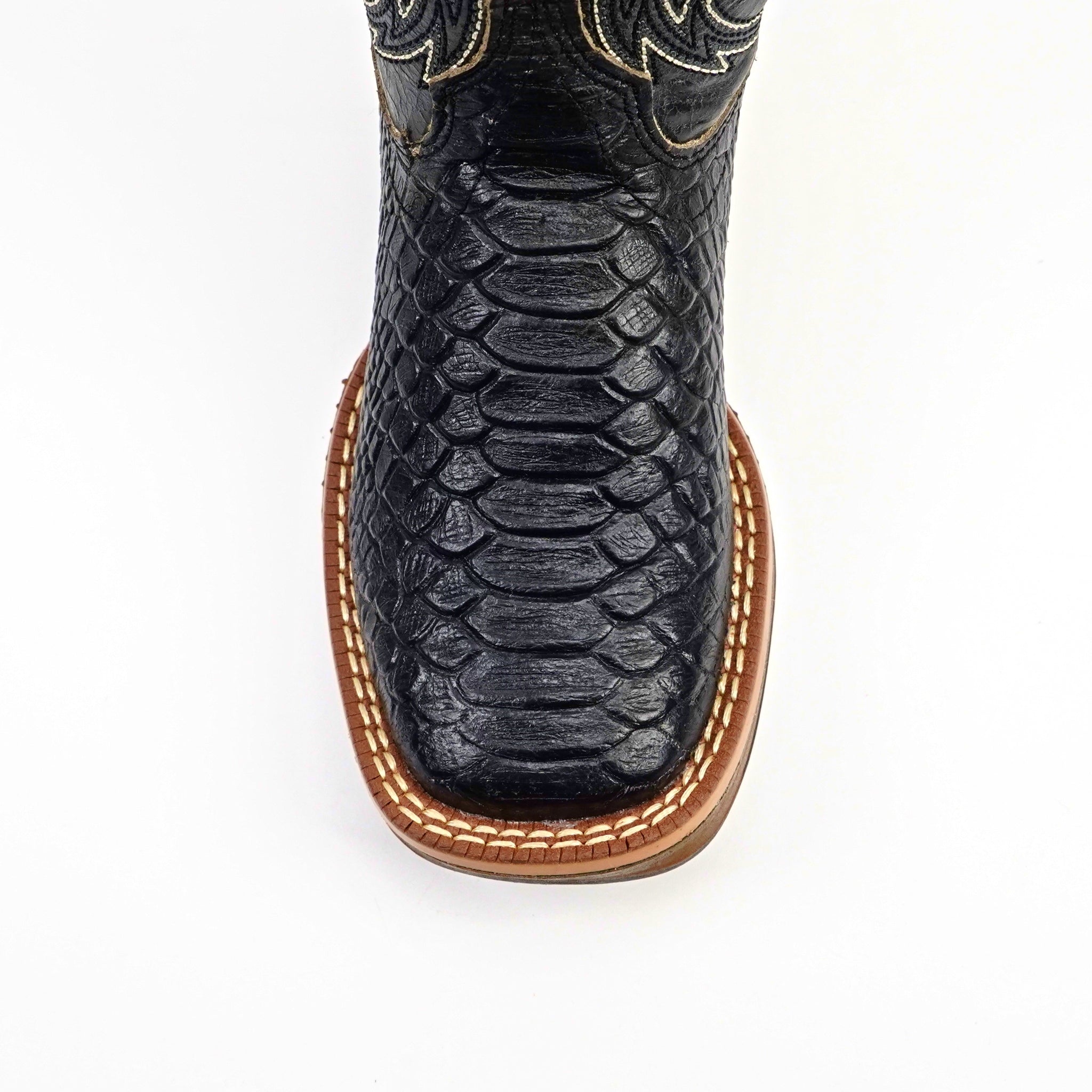 Maurich - Kids Python Boots - Black - Square Toe